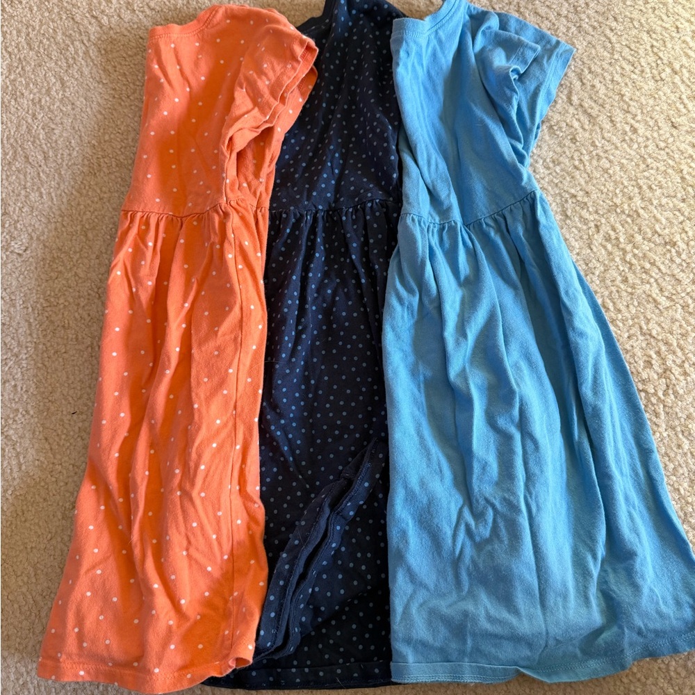 Old Navy Polka Dot Kids Dress Set - Orange, Navy, and Blue